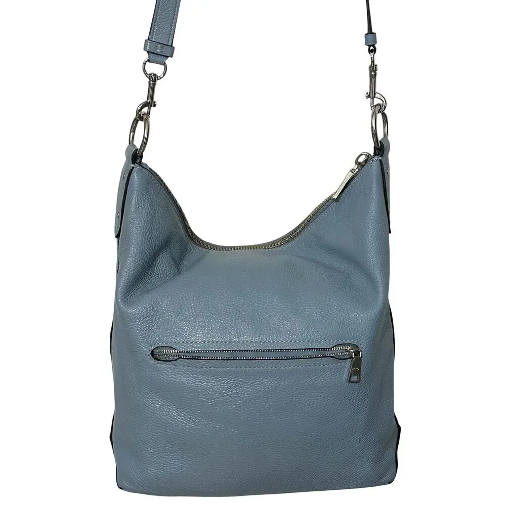 Coach Vintage Abby Hobo Bag Womens Sky Blue Pebbled Leather Slouchy Purse